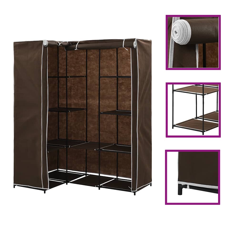 Eckkleiderschrank Schwarz 130 x 87 x 169 cm