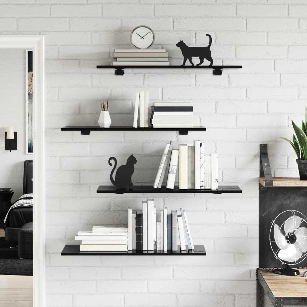 Bücherregal-Bretter 4 Stk. Weiß 40x10x1,5 cm Holzwerkstoff