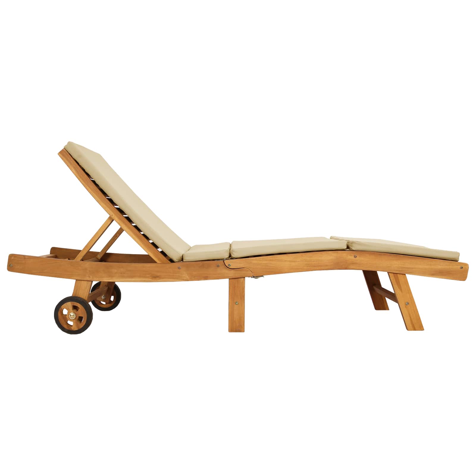 Sonnenliege Braun Massivholz Teak
