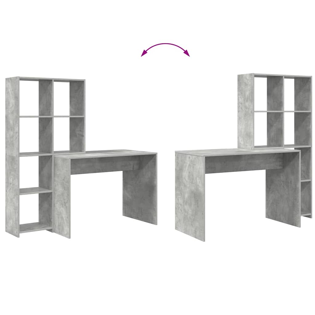 Schreibtisch mit Regal Weiß 138,5 x 55 x 143 cm Holzwerkstoff