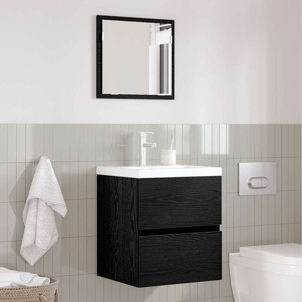 Badschrank mit Spiegel Weiß Holzwerkstoff