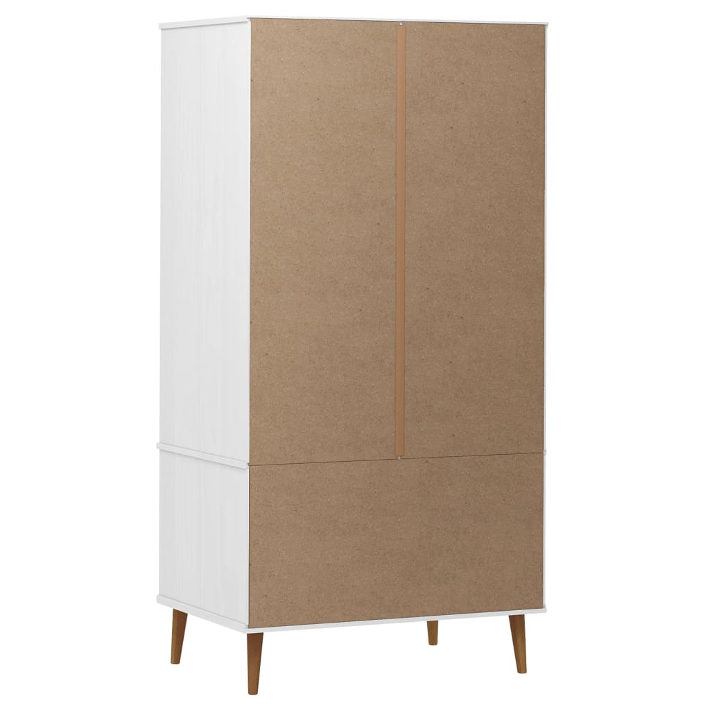 Kleiderschrank MOLDE Braun 90x55x175 cm Massivholz Kiefer