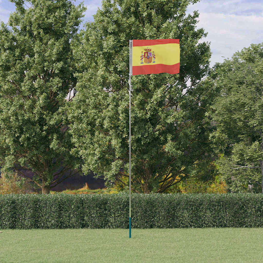 Fahnenmast Teilbar Silbern 6,08 m Aluminium