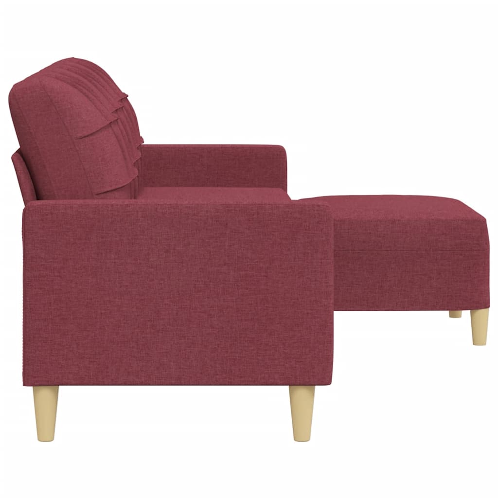 3-Sitzer-Sofa mit Hocker Taupe 180 cm Stoff