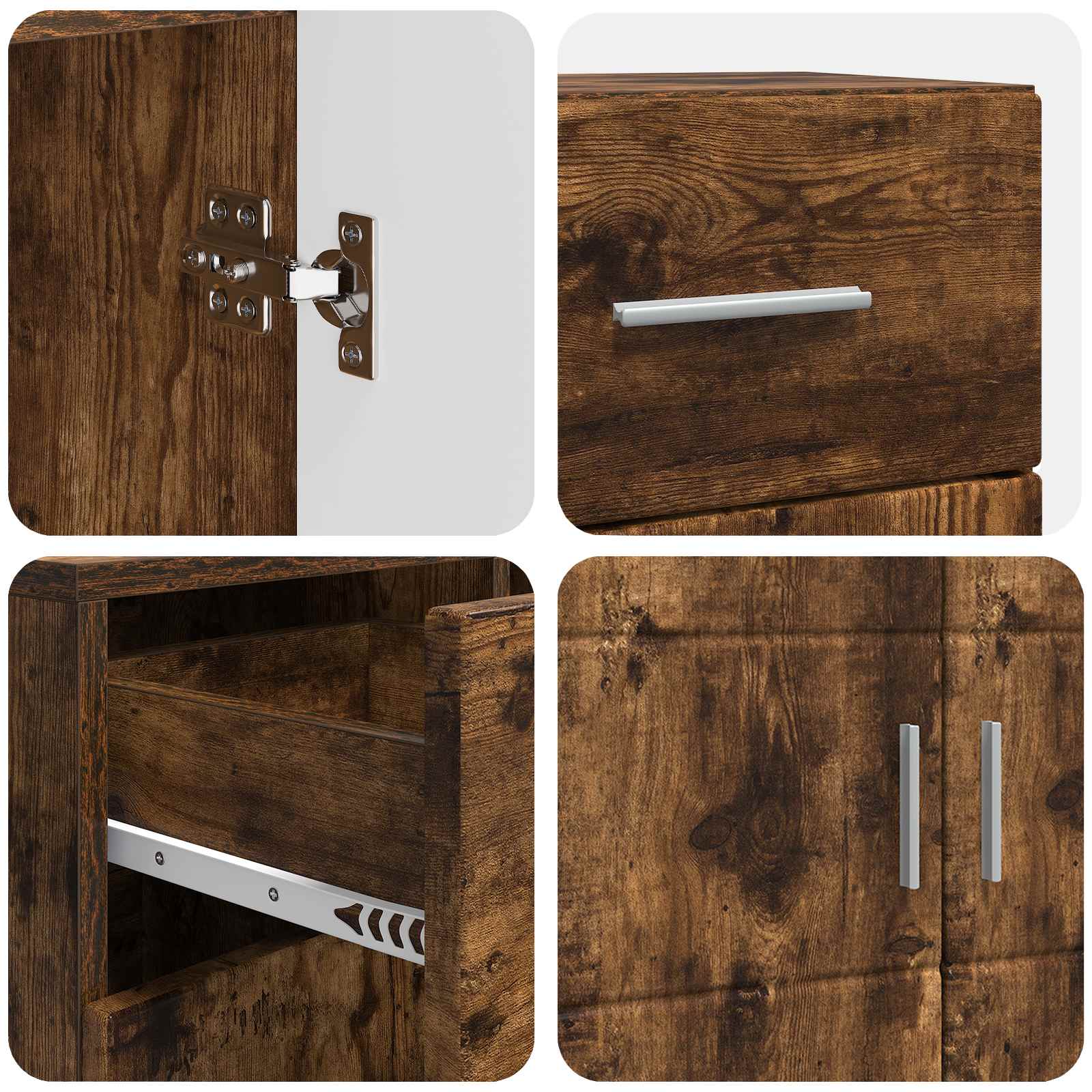 Highboard mit Regal FLORIN Weiß 60 x 35 x 182 cm Holzwerkstoff