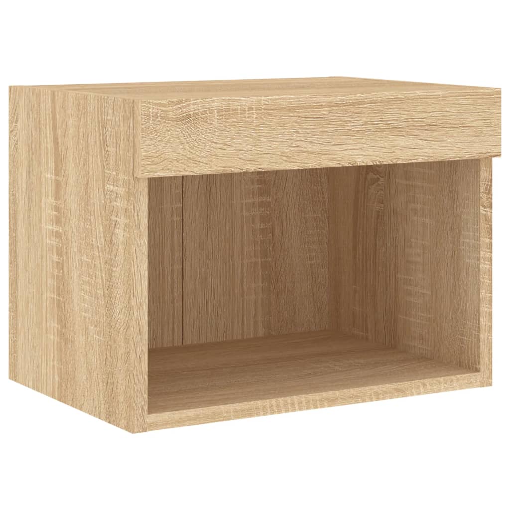 5-tlg. Wohnwand mit LED-Beleuchtung Weiß Holzwerkstoff