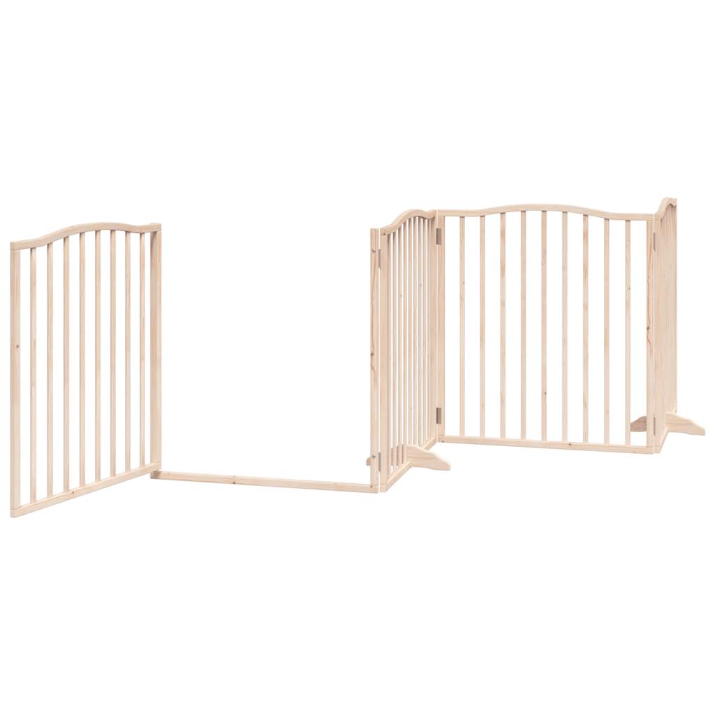 3-tlg. Hundetor Faltbar 150 cm Pappelholz