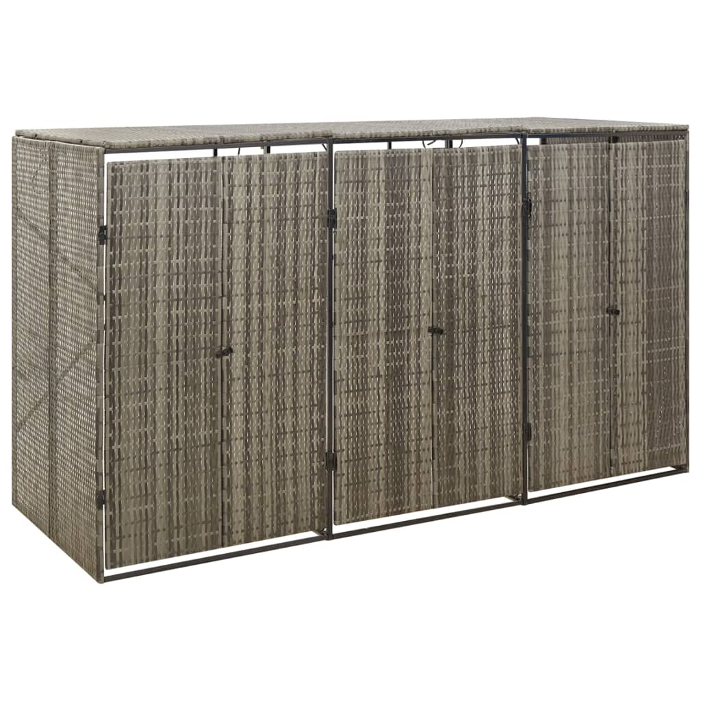 Mülltonnenbox für 1 Tonne Schwarz 70x80x117 cm Poly Rattan