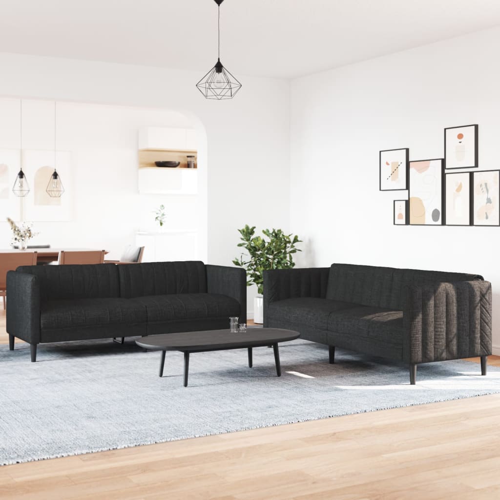 3-tlg. Sofagarnitur Hellgrau Stoff