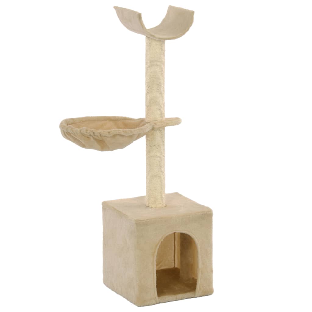 Katzen-Kratzbaum mit Sisal-Kratzsäulen 105 cm Grau
