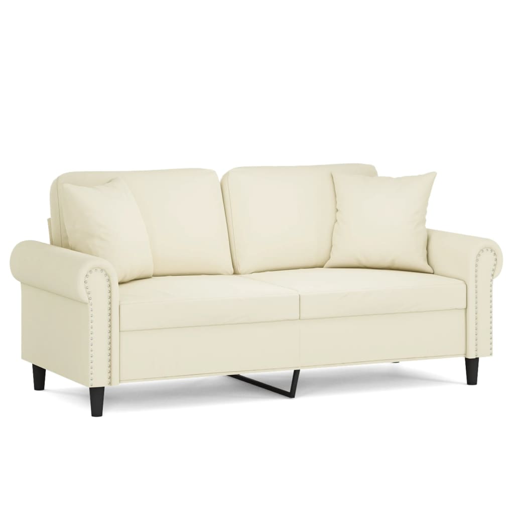 2-Sitzer-Sofa mit Zierkissen Dunkelgrün 120 cm Samt