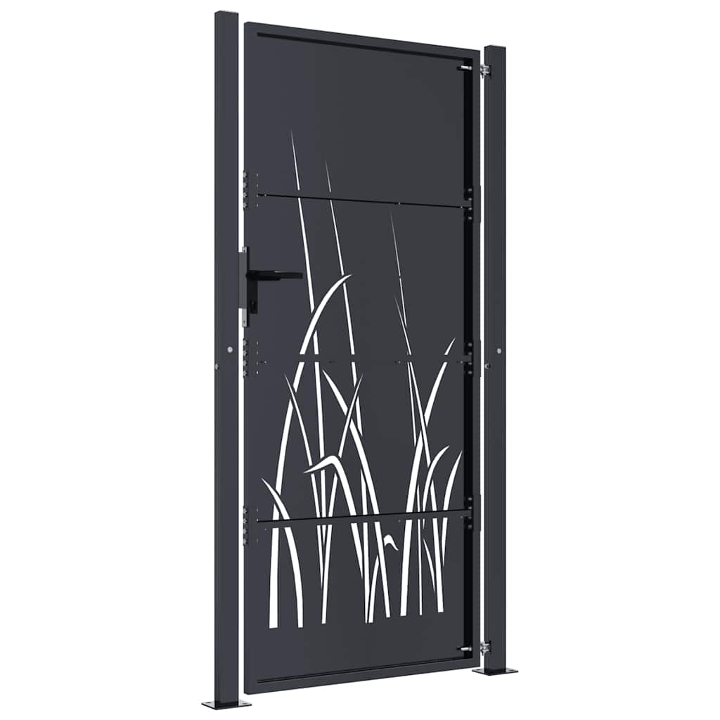 Gartentor Anthrazit 100x75 cm Stahl Gras-Design