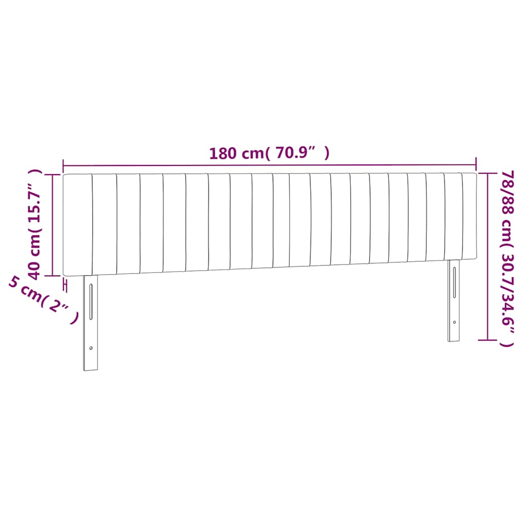 Kopfteil Hellgrau 80x5x118/128 cm Samt