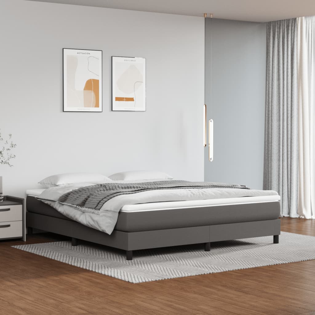 Taschenfederkernmatratze Mittel Schwarz 80x200x20 cm Kunstleder