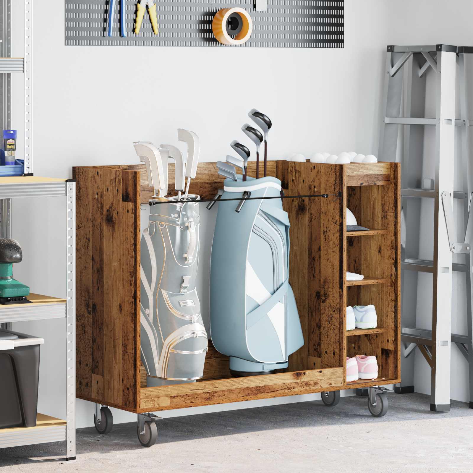 Golf Schrank Mit Rad Uni Weiß 65 x 45 x 98 cm