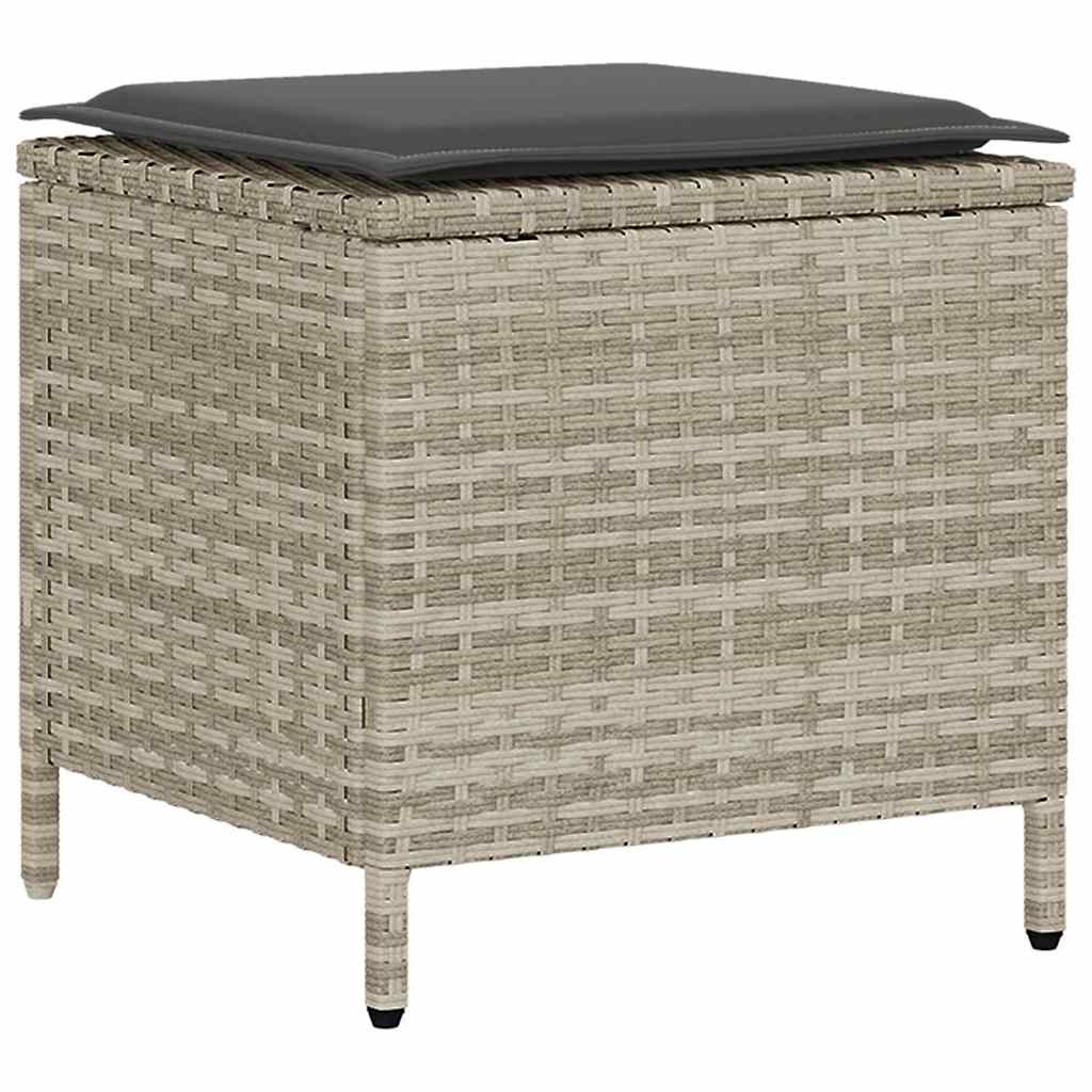 4-tlg. Garten-Sofagarnitur mit Kissen Schwarz Poly Rattan