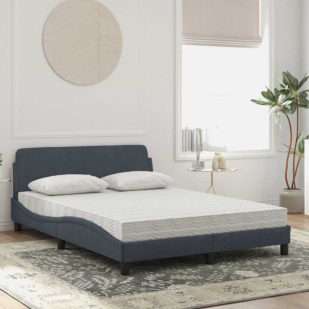 Bett mit Matratze "Dover" Hellgrau 80x200 cm Samt
