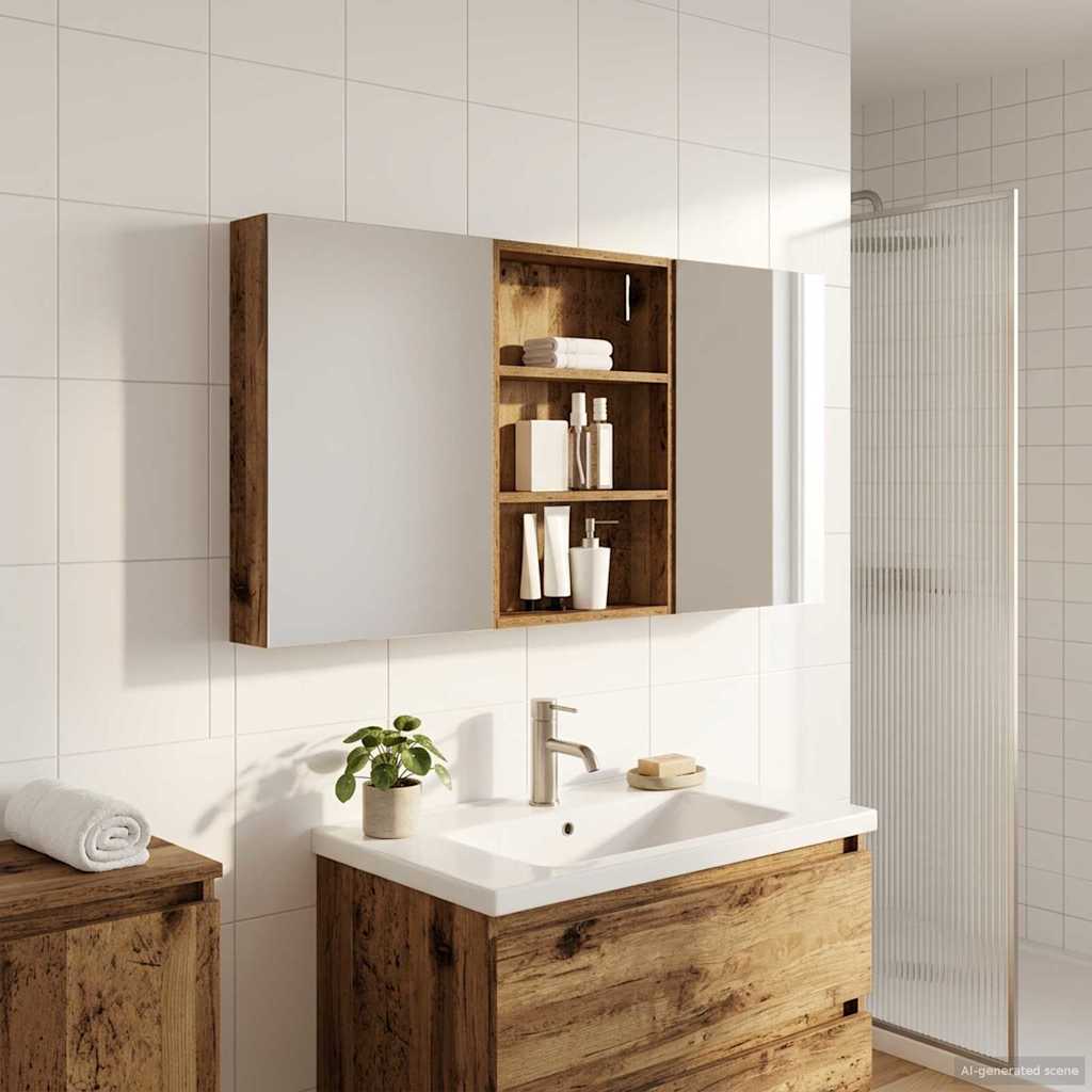 Badezimmerschrank-Set 3 pcs 80 x 10,5 x 50 cm Holzwerkstoff