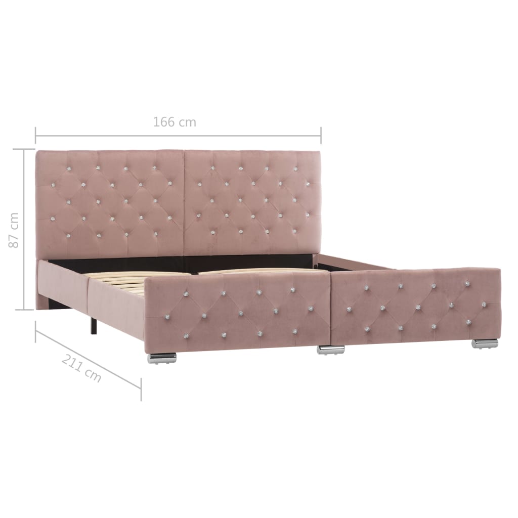 Bettgestell Grau Samt 120x200 cm