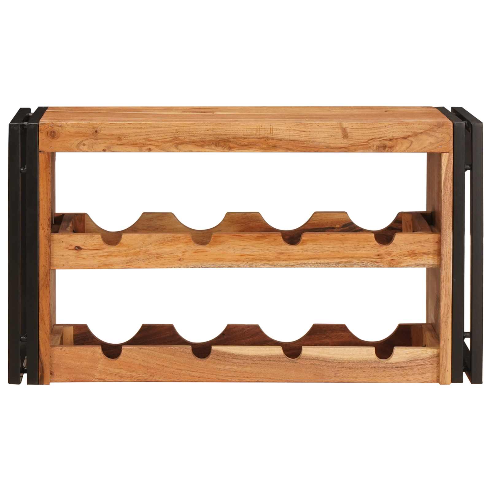 Weinregal Braun 60 x 45 x 33 cm Massives grobes Mangoholz