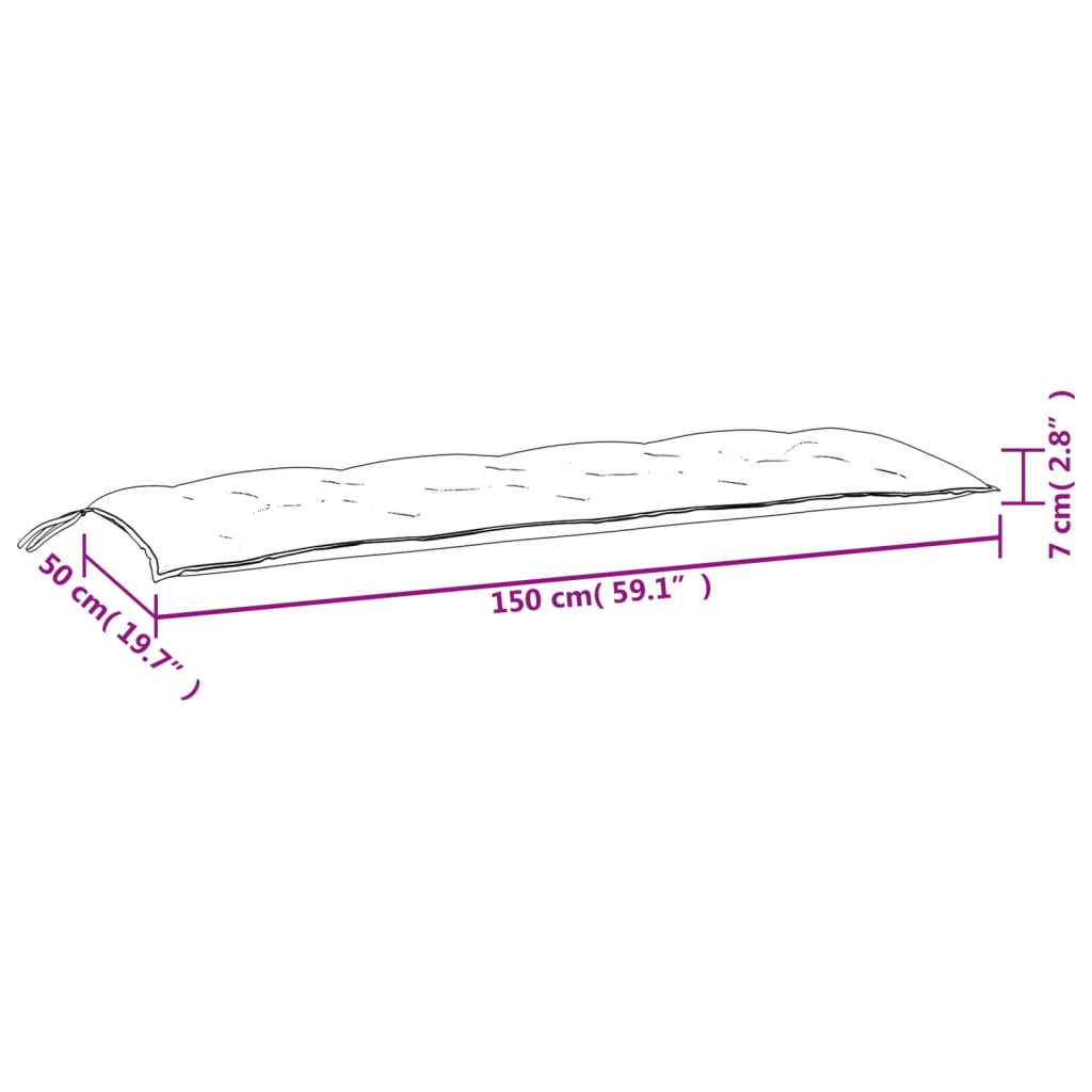 Gartenbank-Auflage Anthrazit 100x50x7 cm Oxford-Gewebe
