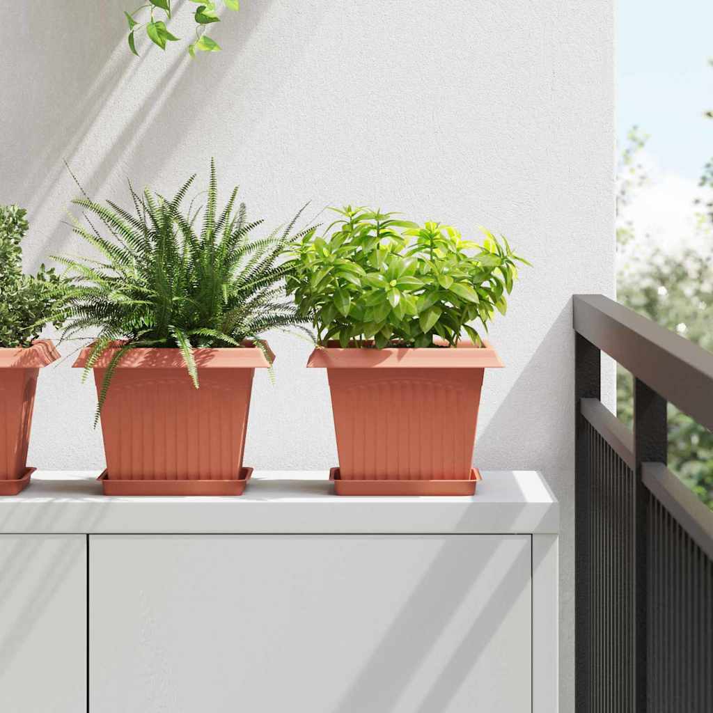 Blumentöpfe 6 pcs Ziegelrot 20 x 20 x 16 cm Kunststoff