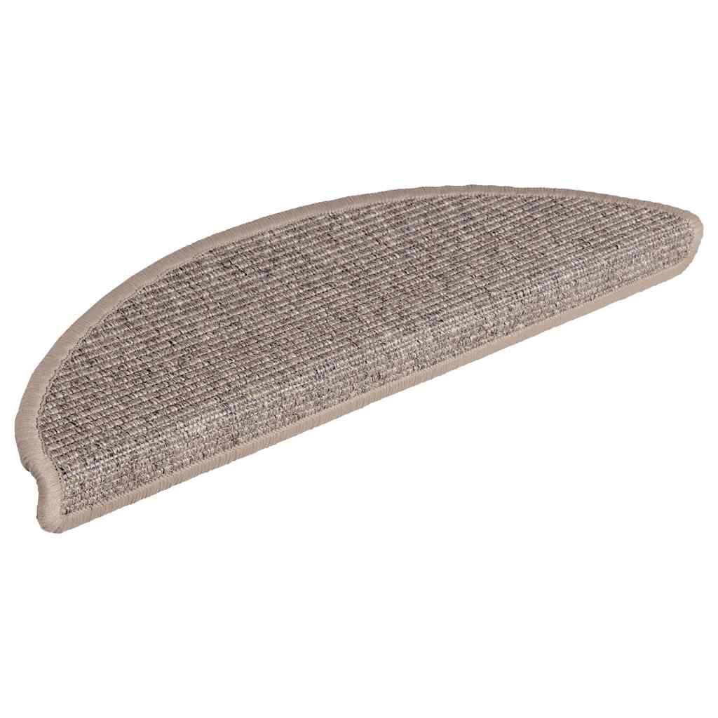 Stufenmatten 15 Stk. 56x17x3 cm Beige und Grau Halbrund