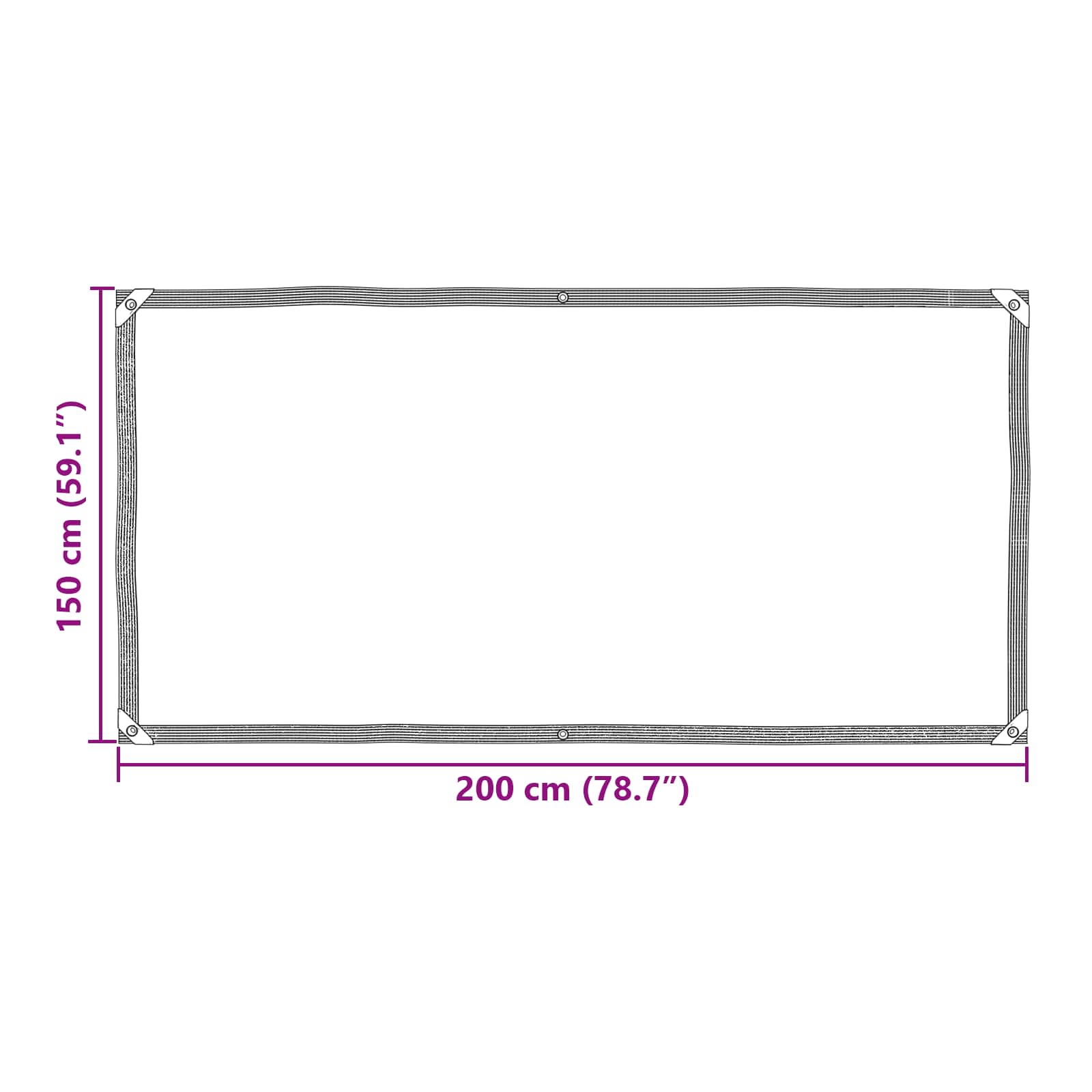 Pflanzenabdeckung mit Ösen 1x3 m Polyethylen