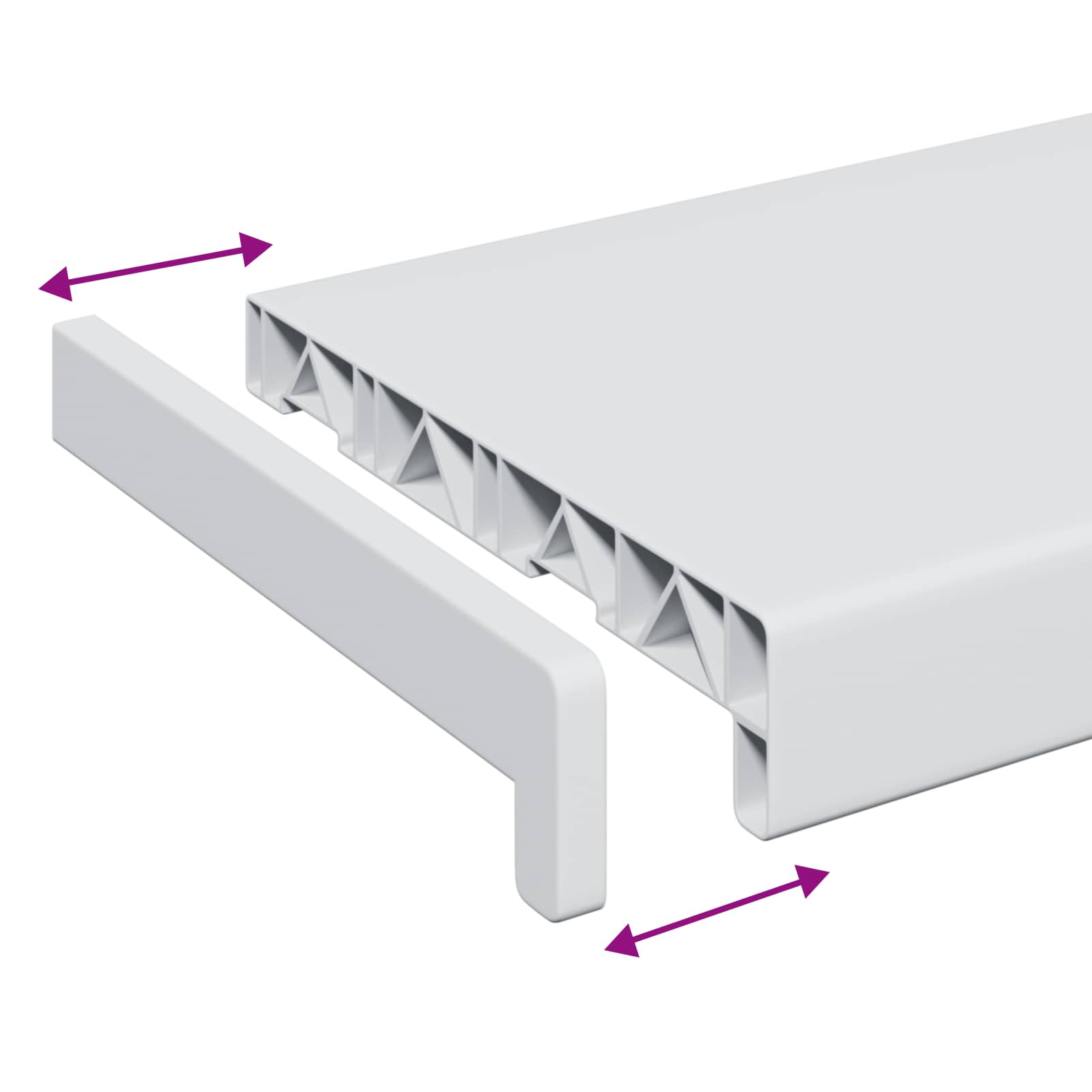 Fensterbank Weiß 60 x 10 x 4,5 cm PVC