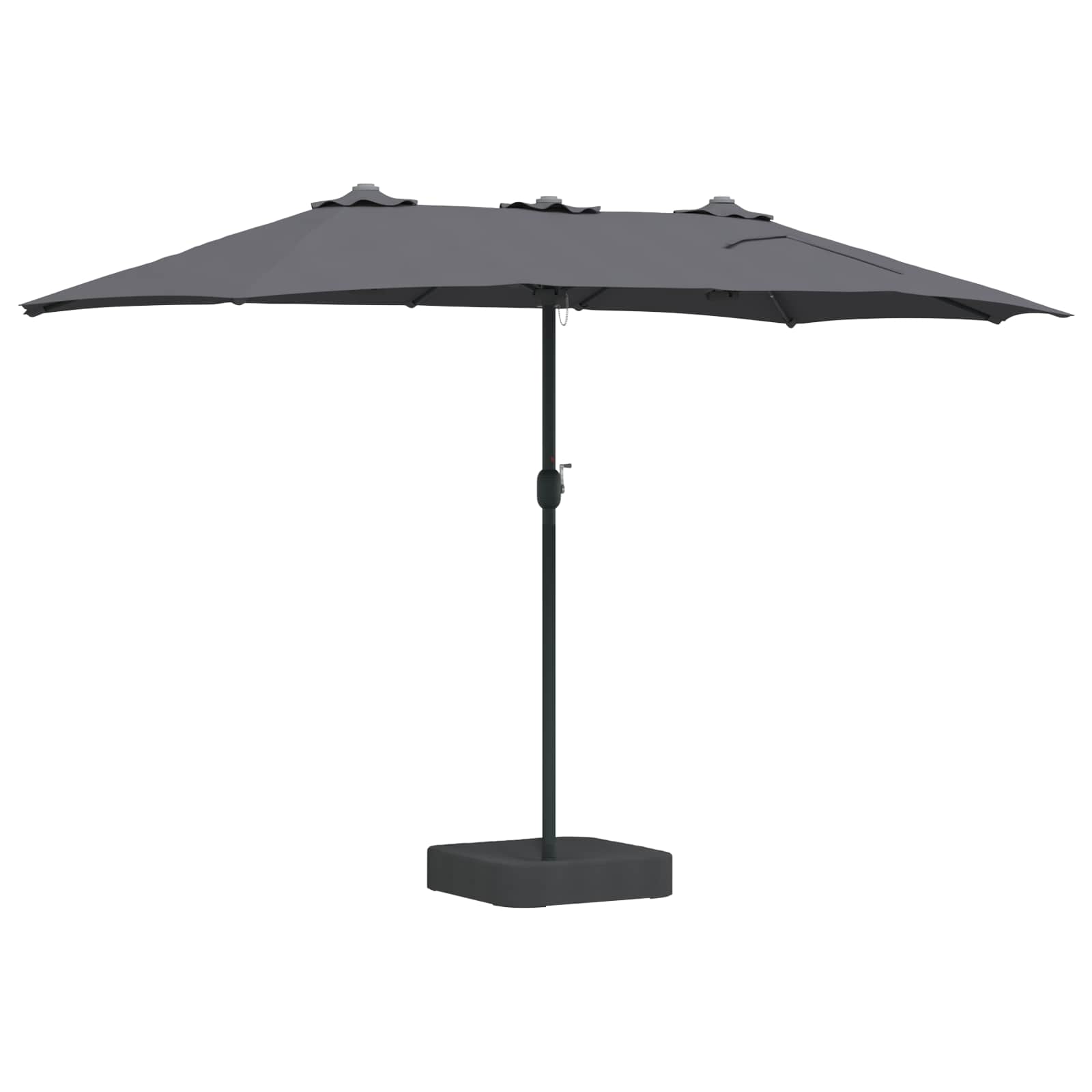 Garten-Sonnenschirm Sand und Anthrazit 385 x 209 x 244 cm