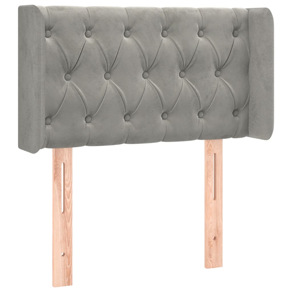 Kopfteil mit Ohren Dunkelblau 93x16x78/88 cm Samt