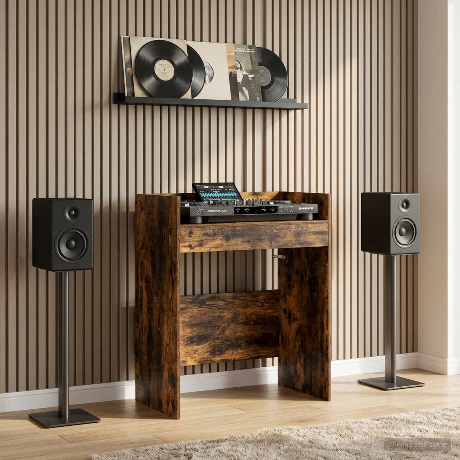DJ Tisch Weiß 102 x 45 x 102 cm Holzwerkstoff