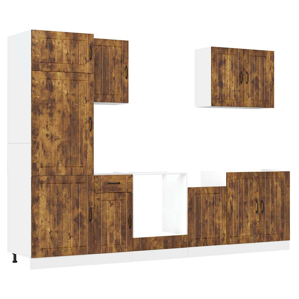 7-tlg. Küchenschrank-Set Lucca Weiß Holzwerkstoff