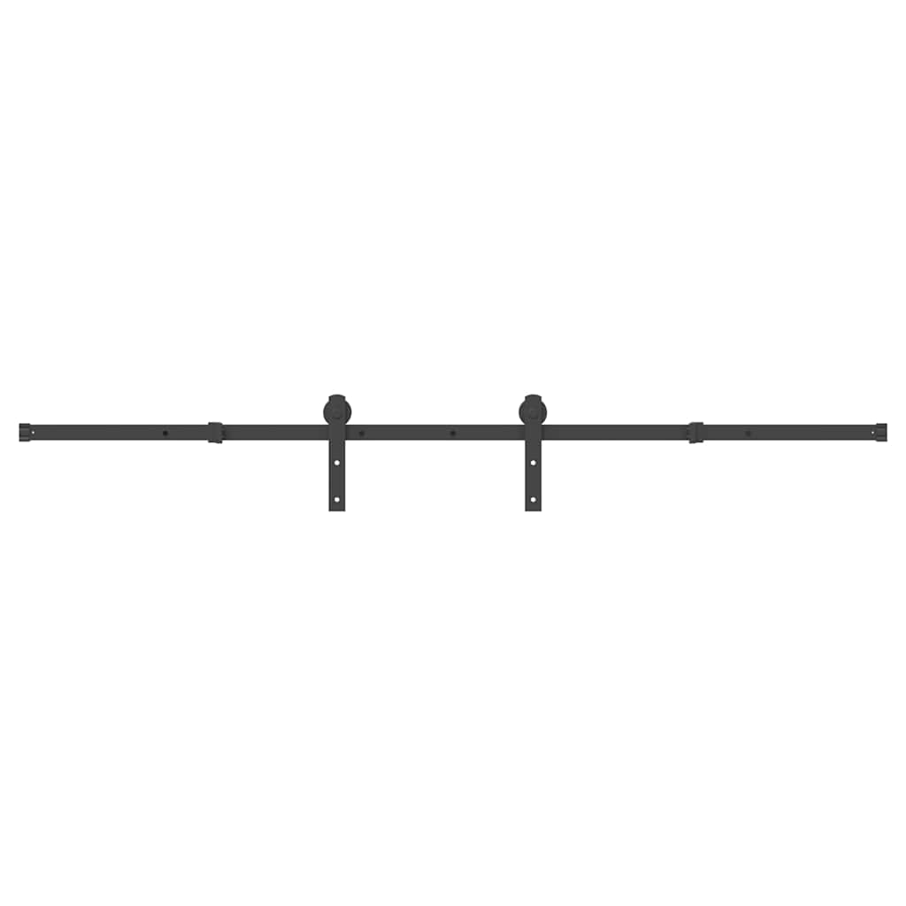 Schiebetürbeschlag-Set 183 cm Stahl Schwarz