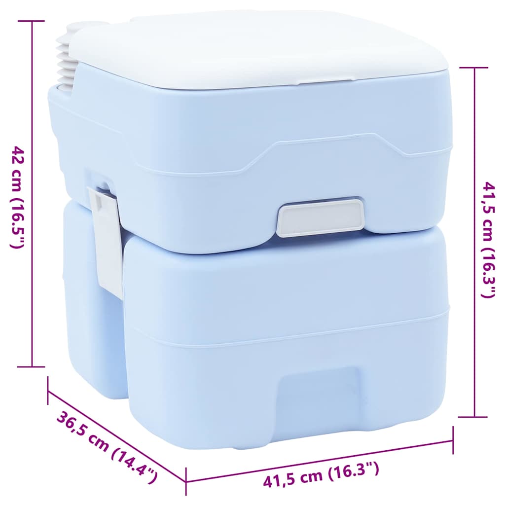 Camping-Toilette Grau und Weiß 41,5 x 36,5 x 30 cm Polyethylen