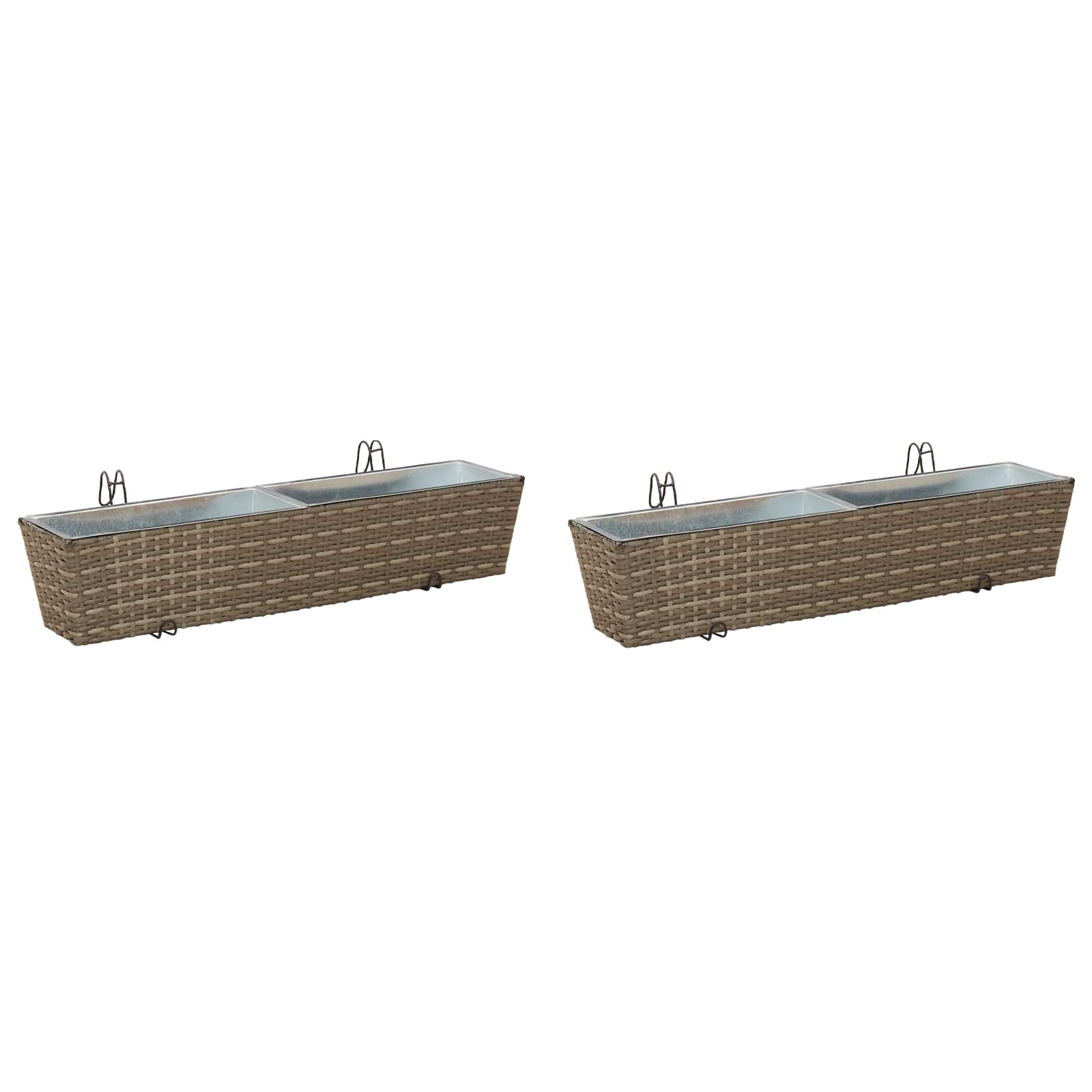 Balkon 2 pcs Schwarz 50 x 17 x 17 cm Metall