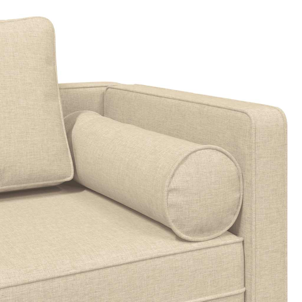 Chaiselongue mit Kissen Hellgrau Stoff
