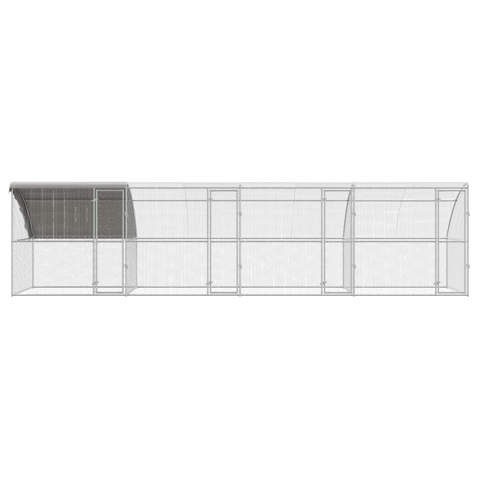 Hühnerkäfig 2 pcs Silber 400 x 200 x 200 cm Stahl und PE