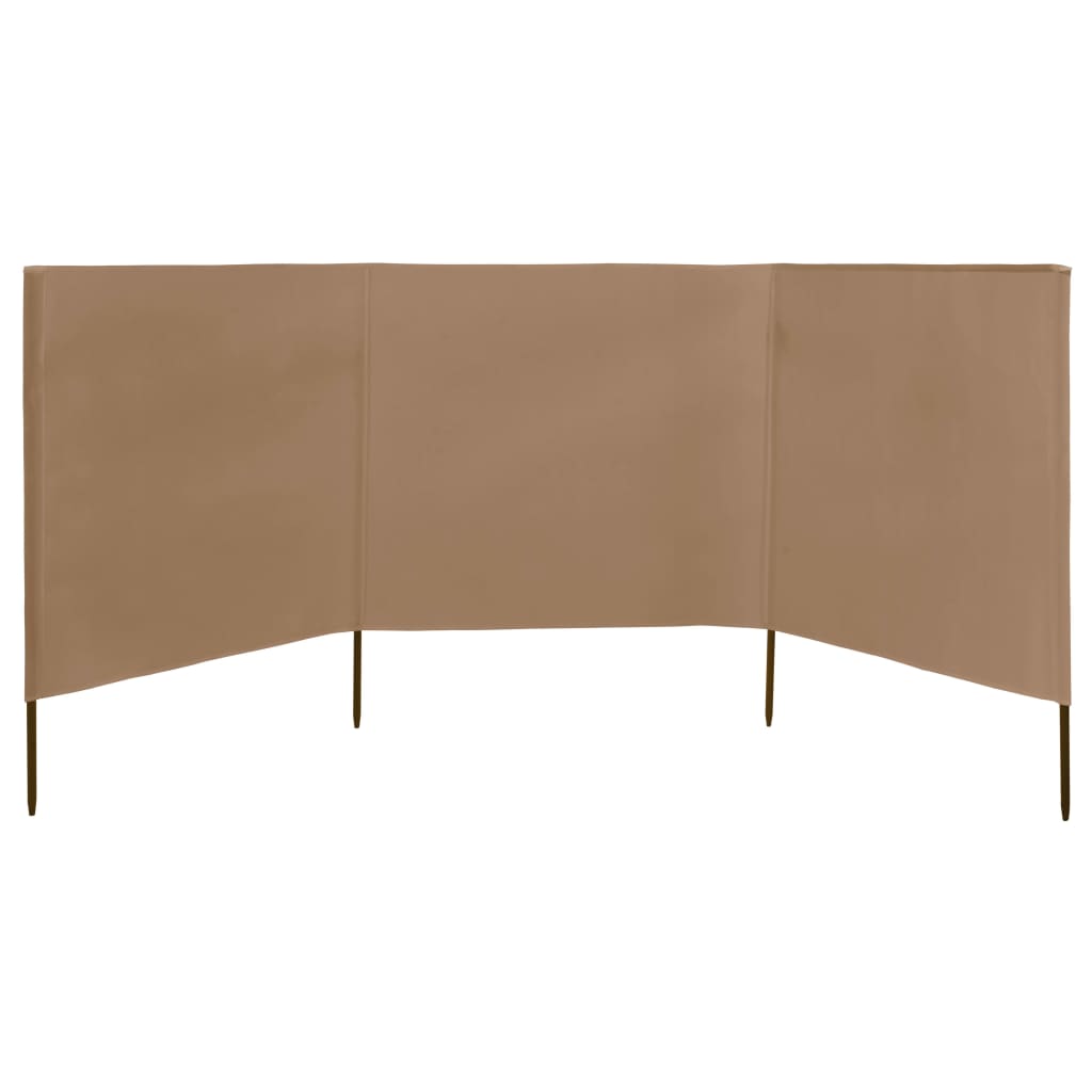 3-teiliges Windschutzgewebe 400 x 120 cm Weiß