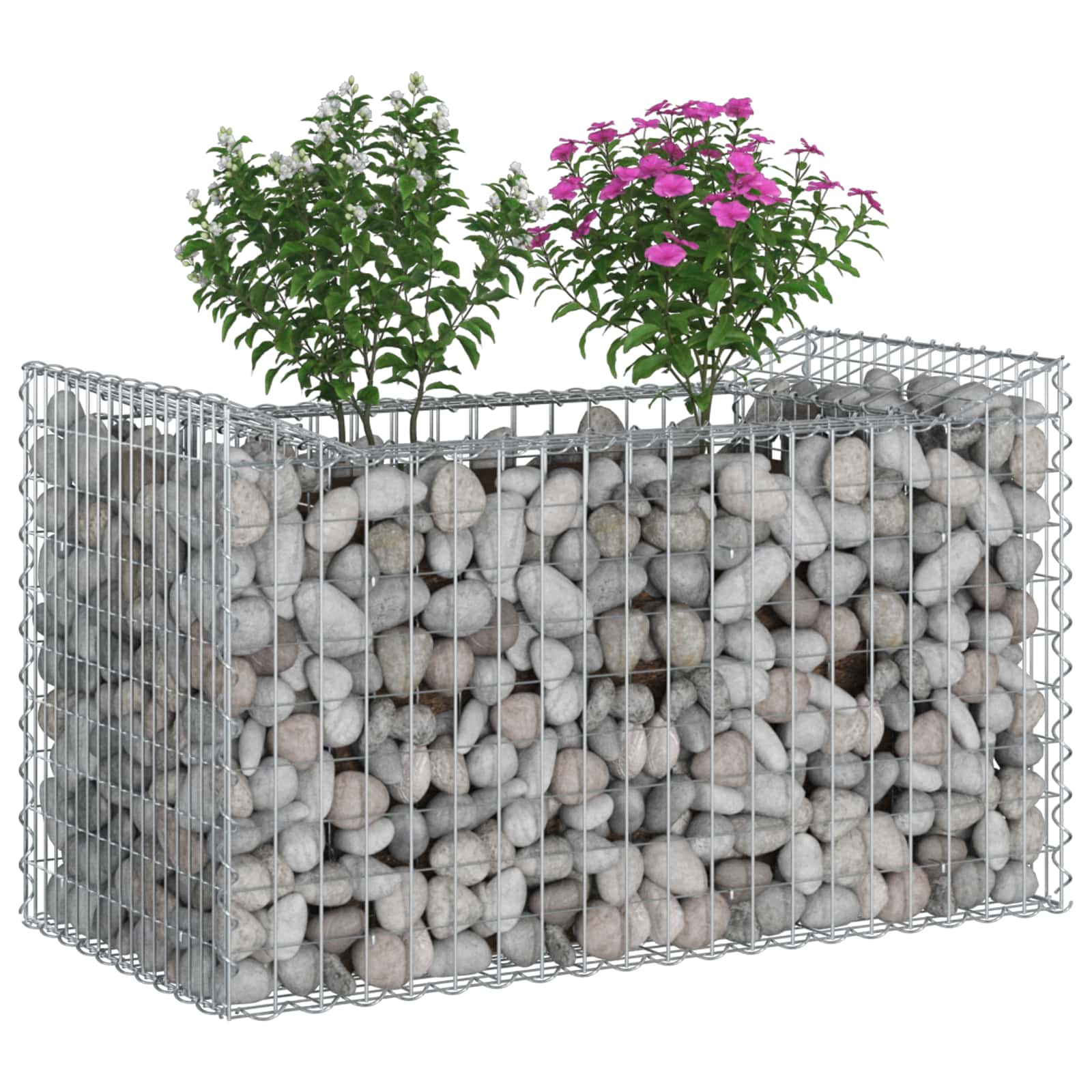Gabionen-Hochbeet 2 pcs Silber
