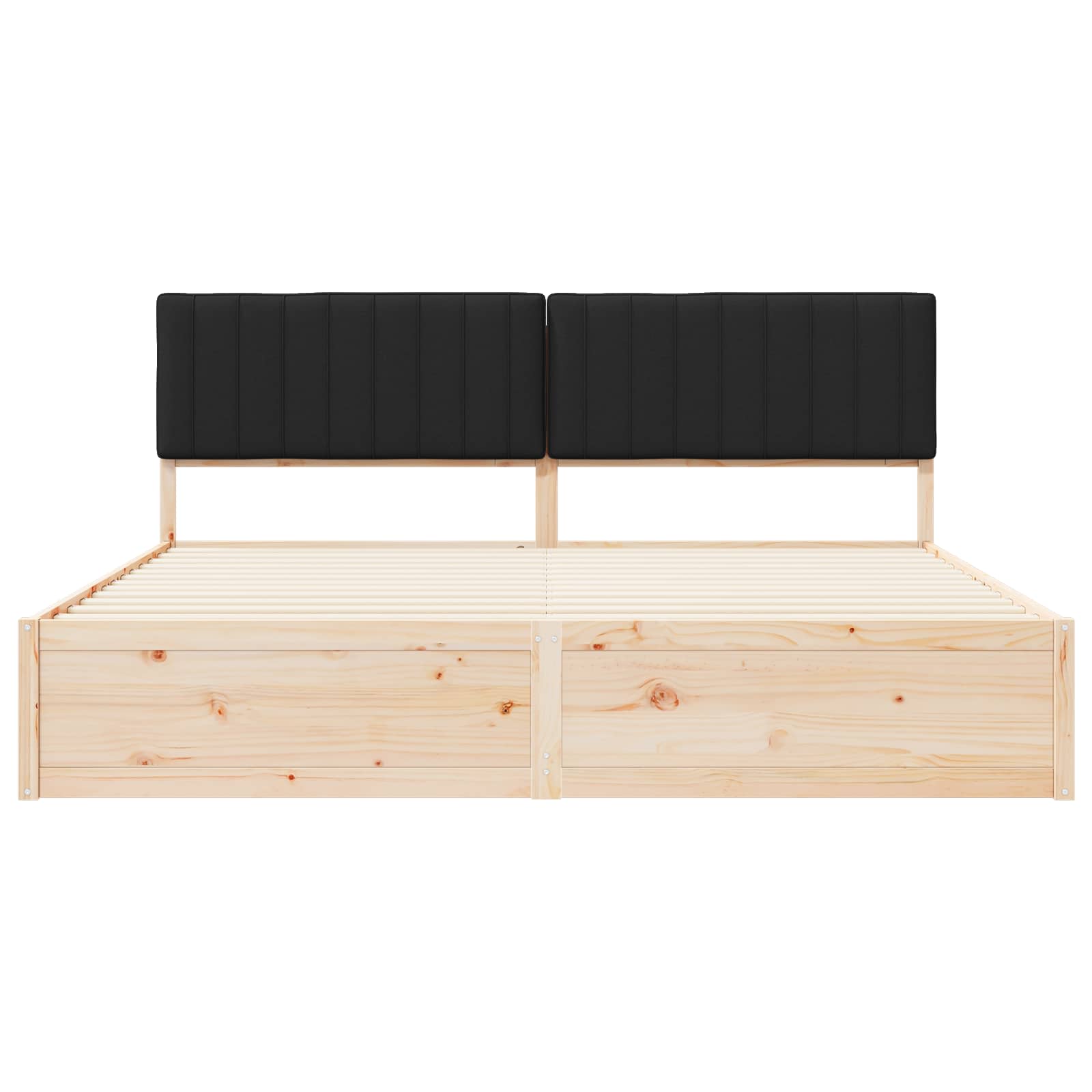 Bettgestell mit gepolstertem Kopfteil Hellgrau 200 x 200 cm