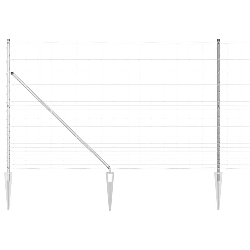 Ground Fix Geschweißter Drahtzaun 25 x 0,8 m Silber Netz