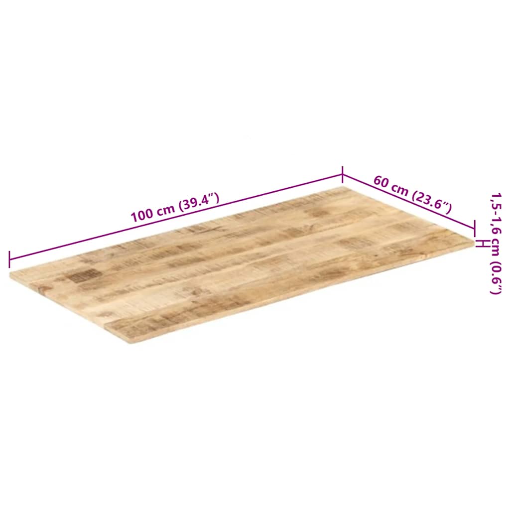 Tischplatte Massivholz Akazie 15-16 mm 60x80 cm