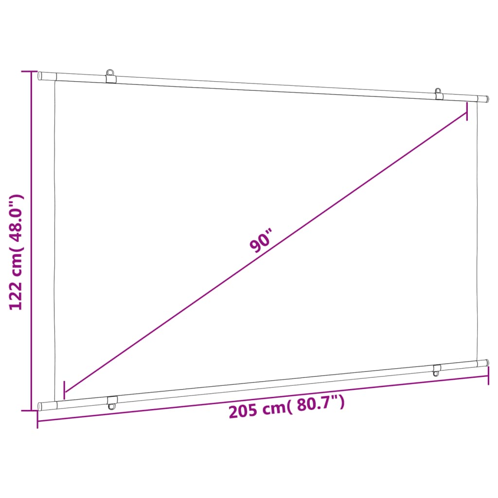 Beamer Leinwand 89" 1:1