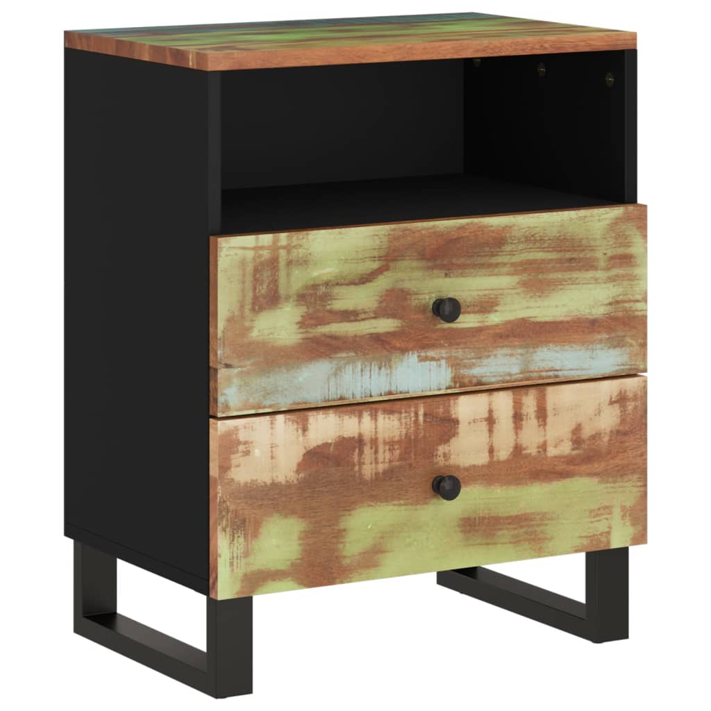 Nachttisch 50x33x62 cm Massivholz Mango & Holzwerkstoff