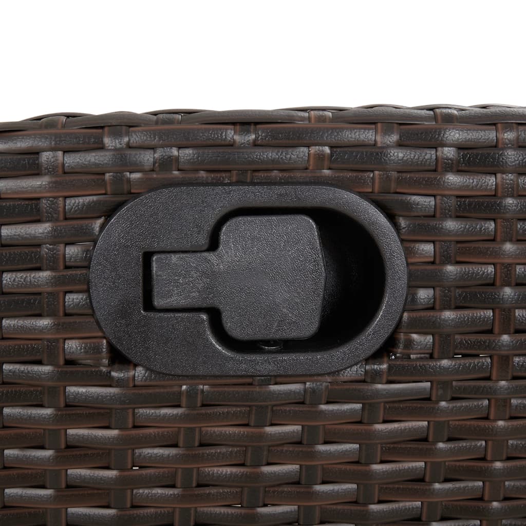 Gartensessel Verstellbar mit Kissen Schwarz Poly Rattan