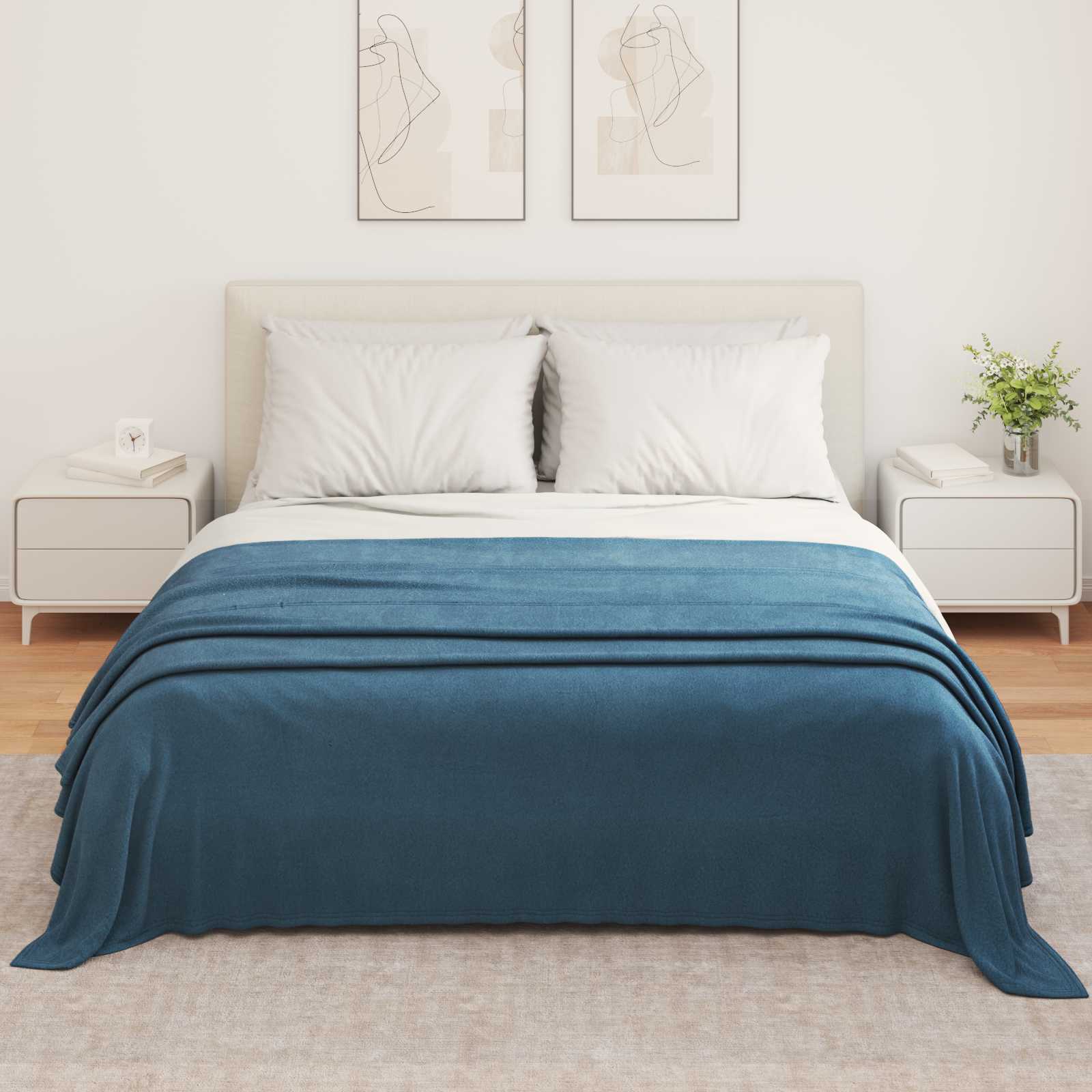 Überwurfdecke Creme 210 x 140 cm Fleece