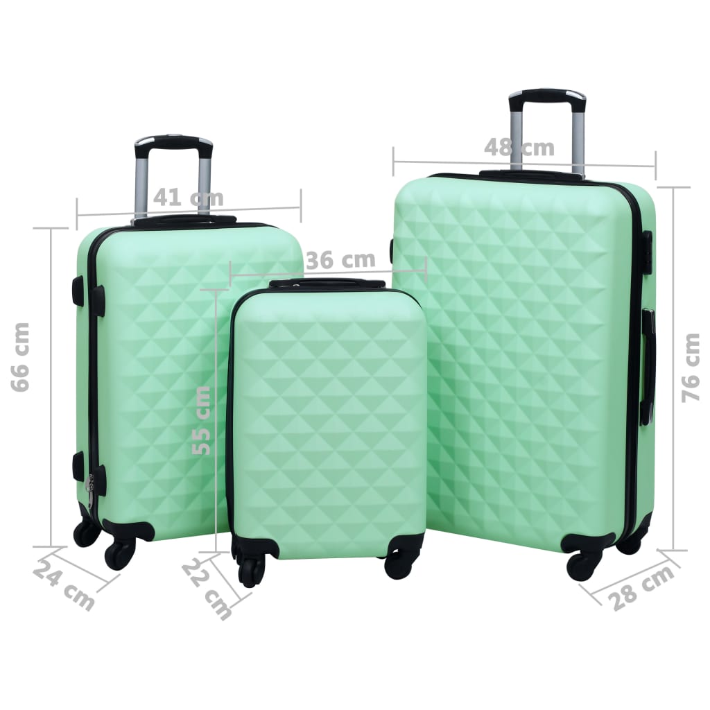 Hartschalen-Trolley-Set 3 Stk. Blau ABS