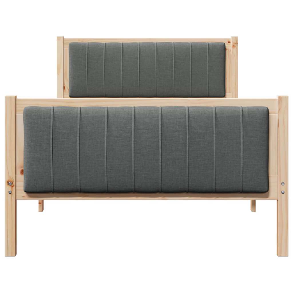 Bettgestell Braun und hellgrau 200 x 200 cm Massivholz Kiefer