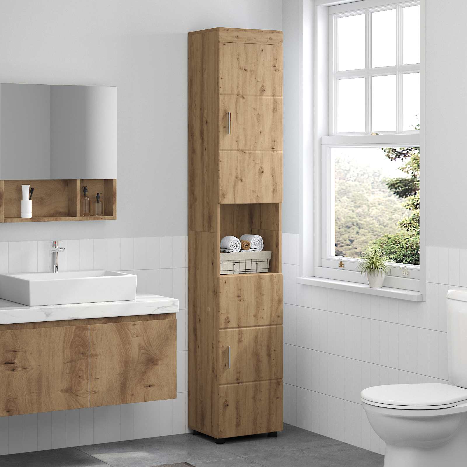 Badezimmermöbel-Set TULUM 2 pcs Weiß 60 x 34 x 63 cm